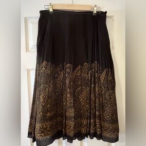 Jones New York Brown Flowy Maxi Skirt Lined